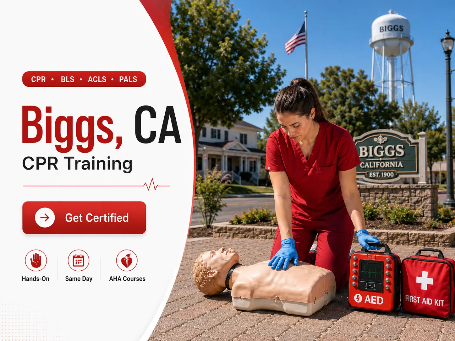 Small group BLS and ACLS certification course in Biggs, CA